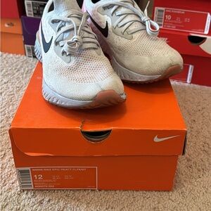 Nike Gray and White Running Shoes